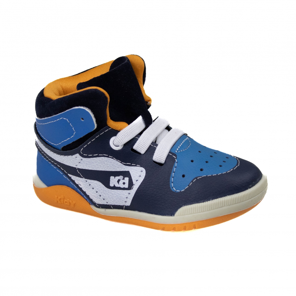 Tênis Bebê Masculino Kidy Cano Alto Collors - Marinho/azul/laranja
