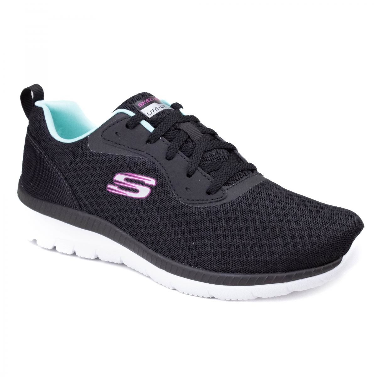 Tênis Feminino Skechers Bountiful - Preto/turquesa