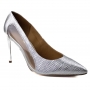 Scarpin Feminino Vizzano Salto Transparente Pliss  - Prata