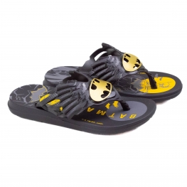 Sandália Infantil Masculina Grendene Batman Batcaverna  - Preto/amarelo/grafite