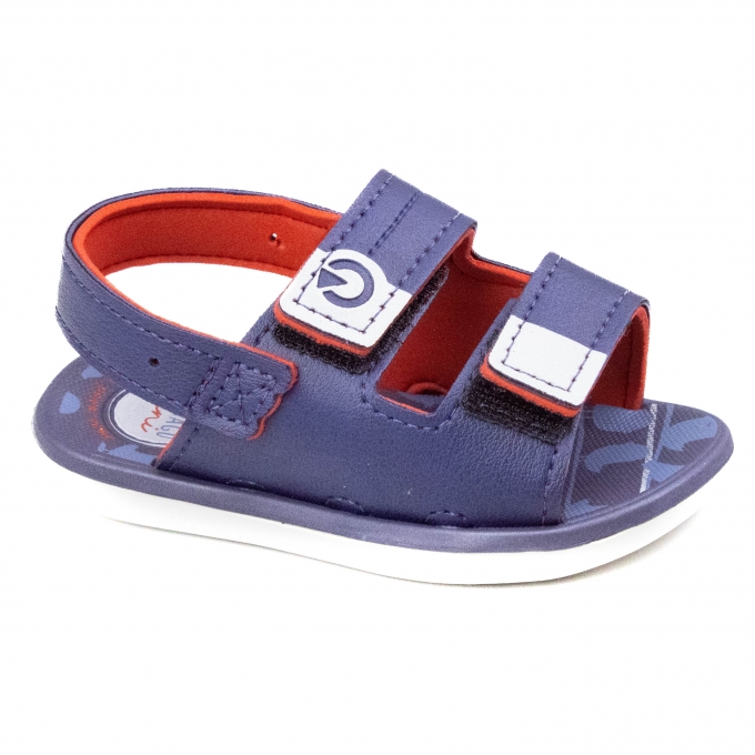 Sandália Infantil Cartago Mini Baby - Cinza/azul/vermelho