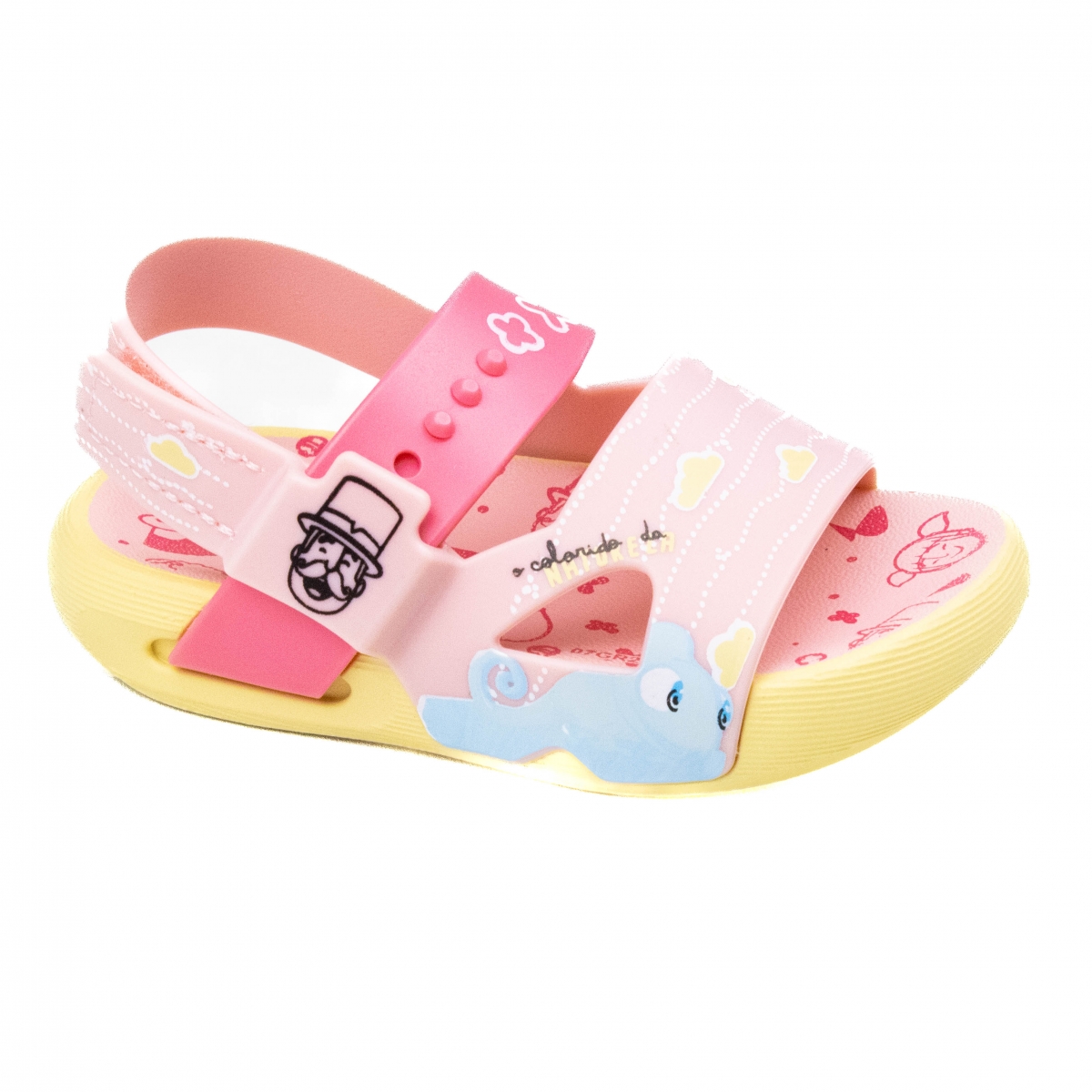 Sandália Infantil Grendene Mundo Bita Baby - Amarelo/rosa