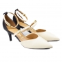 Scarpin Feminino Vizzano  - Creme/preto