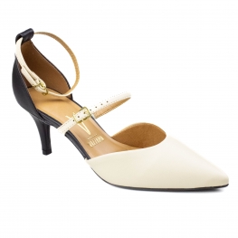 Scarpin Feminino Vizzano  - Creme/preto