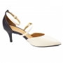 Scarpin Feminino Vizzano  - Creme/preto