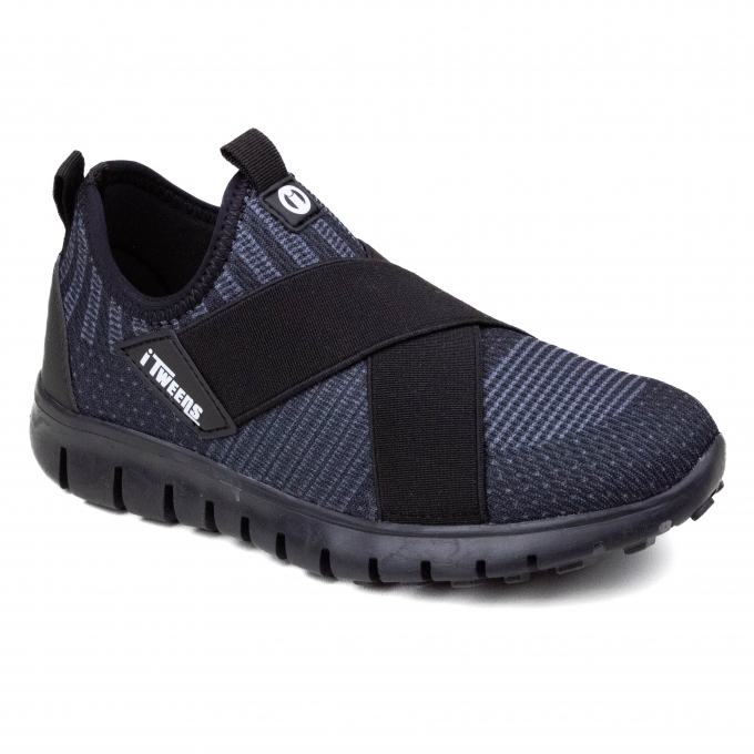 Tênis Infantil Masculino Novopé Slip On  - Preto/preto