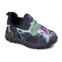 Tênis Bebê Masculino Novopé Personagem  - Dinossauro/preto