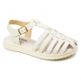Sandália Infantil Feminina Molekinha Rasteira Huarache - Branco/rosa/collors