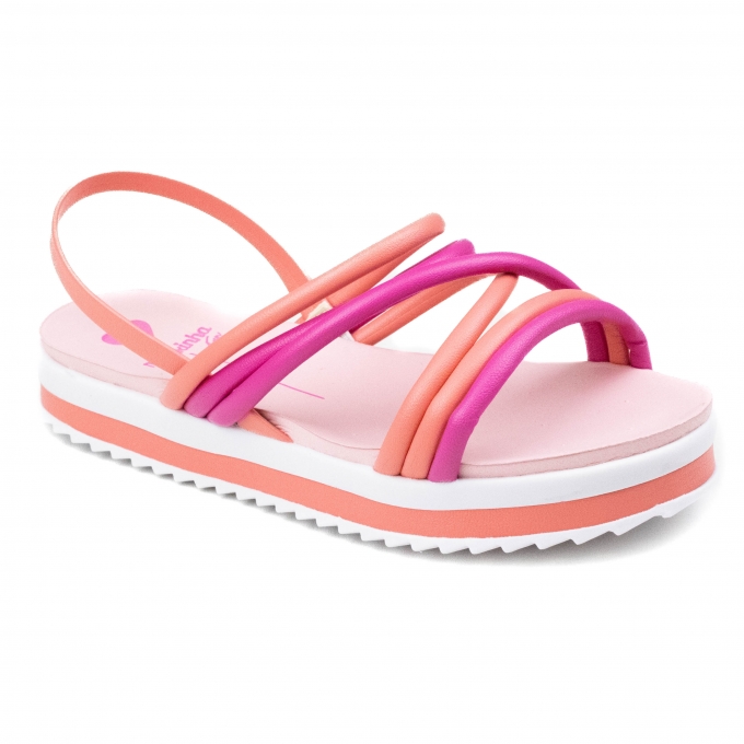 Sandália Infantil Feminina Molekinha Anabela Multi Color - Coral elegance/pink