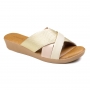 Tamanco Feminino Usaflex Anabela - Tricolor prata velha