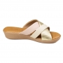 Tamanco Feminino Usaflex Anabela - Tricolor prata velha