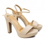 Sandália Feminina Vizzano Salto Meia Pata - Bege