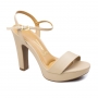 Sandália Feminina Vizzano Salto Meia Pata - Bege