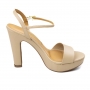Sandália Feminina Vizzano Salto Meia Pata - Bege