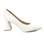 Scarpin Feminino Vizzano Salto Geométrico  - Branco off