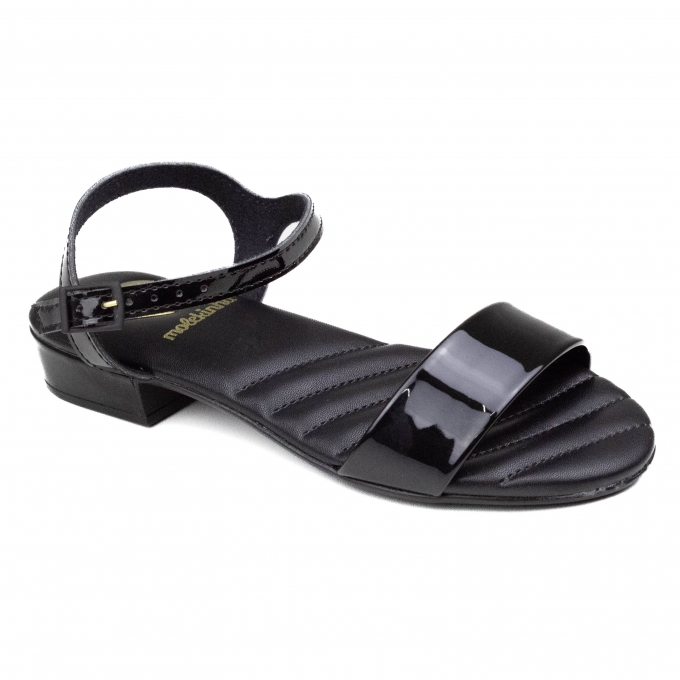 Sandália Infantil Feminina Molekinha Verniz Premium - Preto