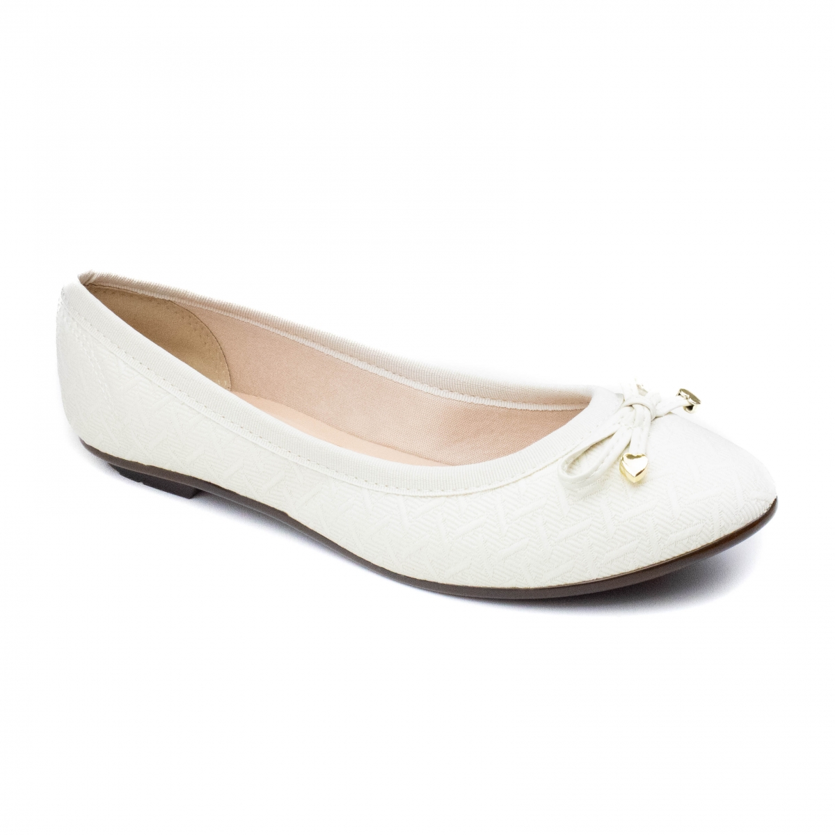 Sapatilha Feminina Moleca Lacinho Matelasse  - BRANCO OFF
