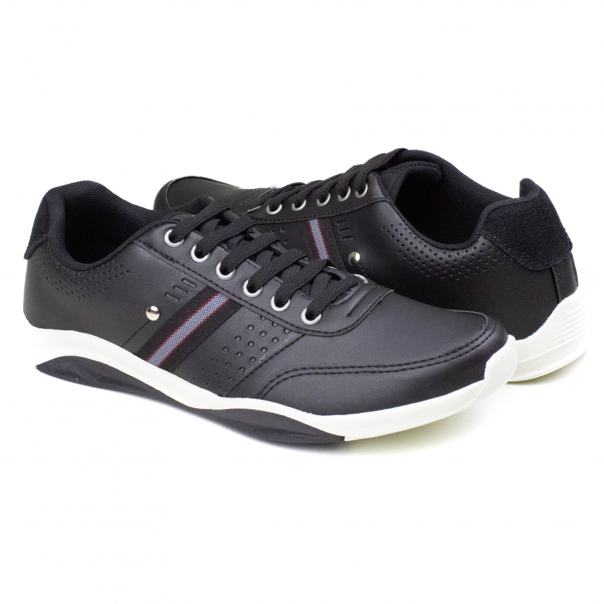 Vll Ui Sapatênis Masculino Velluti Calce Fácil - PRETO - 5847