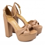 Sandália Feminina Vizzano Salto Meia Pata - NUDE
