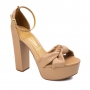 Sandália Feminina Vizzano Salto Meia Pata - NUDE