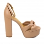 Sandália Feminina Vizzano Salto Meia Pata - NUDE
