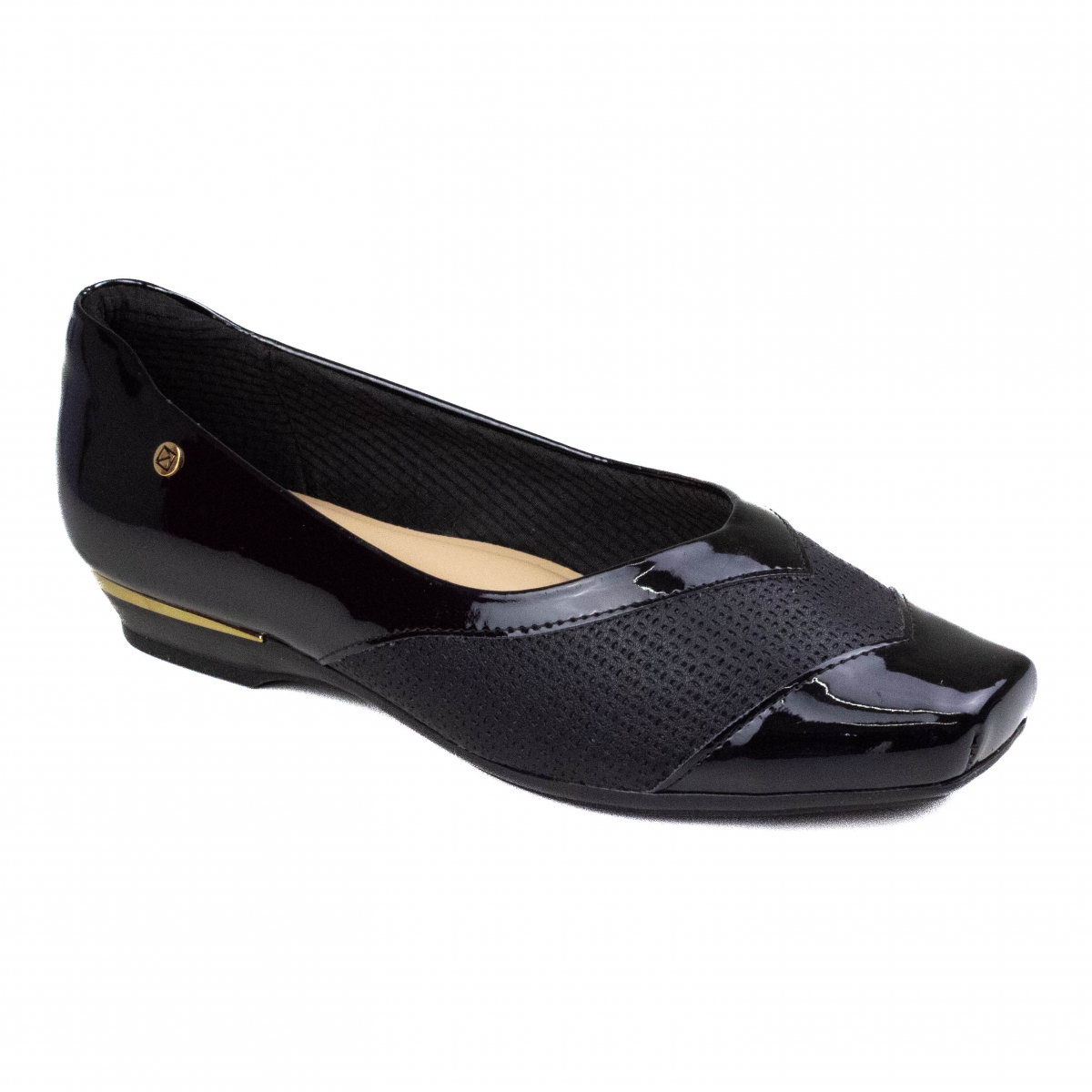Sapatilha Feminina Piccadilly Metal - PRETO
