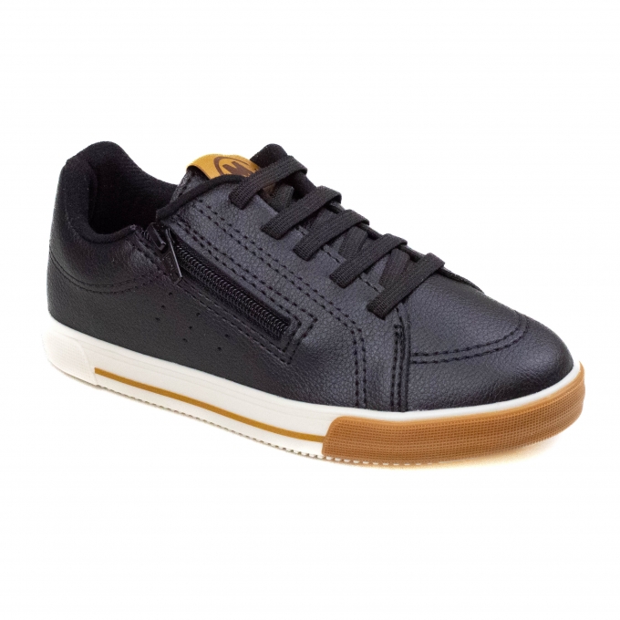 Tênis Infantil Masculino Molekinho Zíper  - PRETO