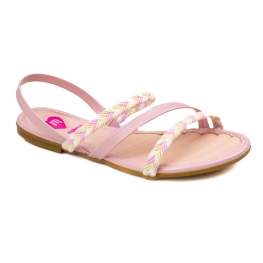 Sandália Infantil Feminina Molekinha Rasteira - ROSA/MULTI ROSA