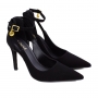 Scarpin Feminino Bebecê Salto Nobuck - PRETO/PRETO