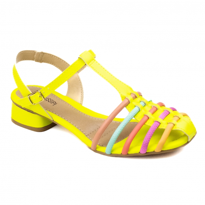 Sandália Feminina Mississipi Salto Baixo Huarache - CITRUS/MANDARIM