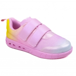 Tênis Infantil Feminino Pampili Led  - ROSA BALE NOVO/COLORIDO