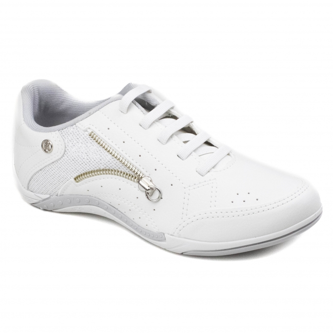Tênis Feminino Kolosh Enfeite Zíper - BRANCO