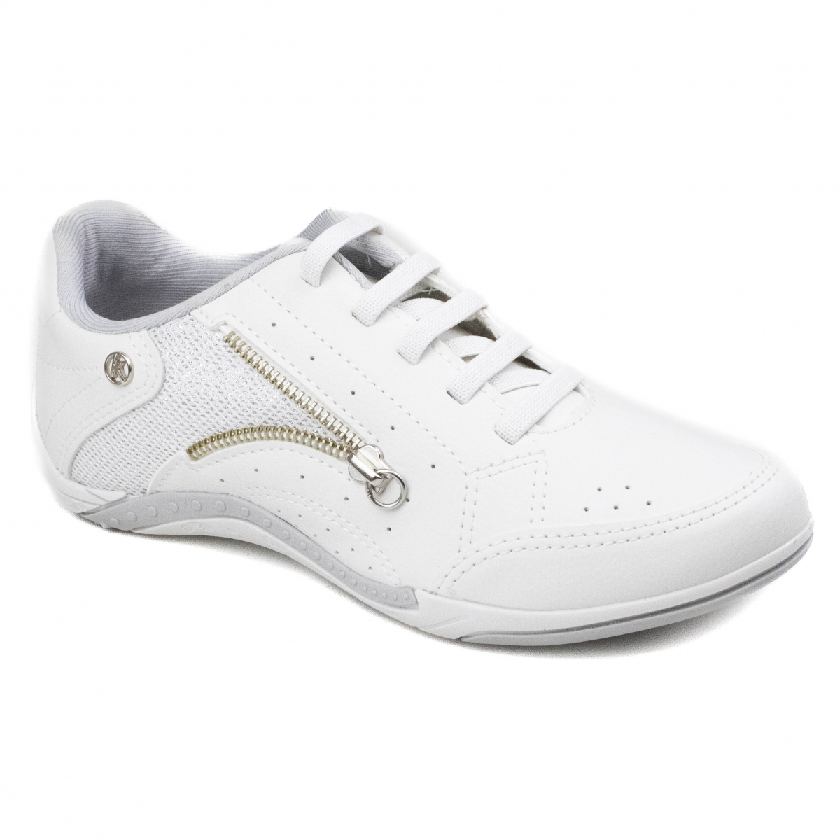 Tênis Feminino Kolosh Enfeite Zíper - BRANCO