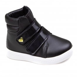 BoTa Bebê Feminina Molekinha Velcro - PRETO