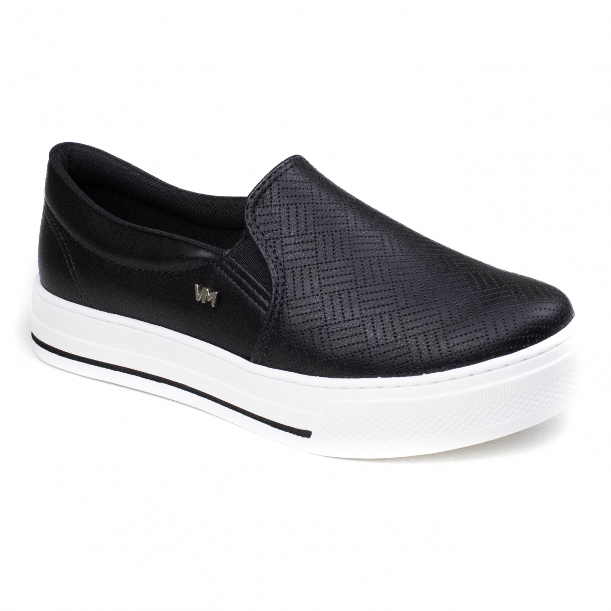 Tênis Feminino Via Marte Slip On - PRETO/PRETO