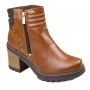 Bota Feminina Dakota Cano Baixo Zíper - CONHAQUE