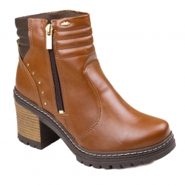Bota Feminina Dakota Cano Baixo Zíper - CONHAQUE