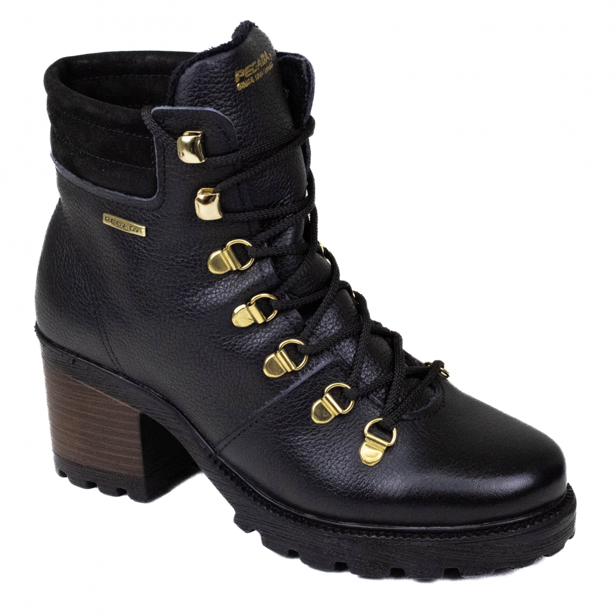 Coturno Feminino Pegada Couro - PRETO