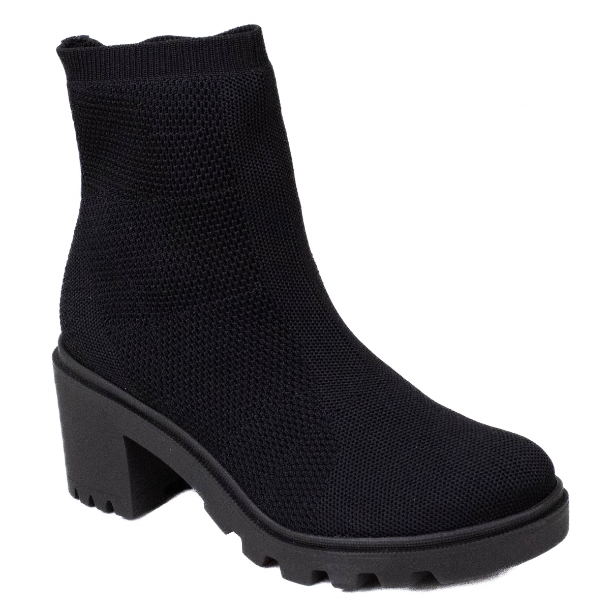 Bota Feminina Bebecê Salto Knit - PRETO