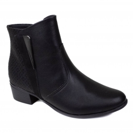 Bota Feminina Comfortflex Cano Baixo - PRETO
