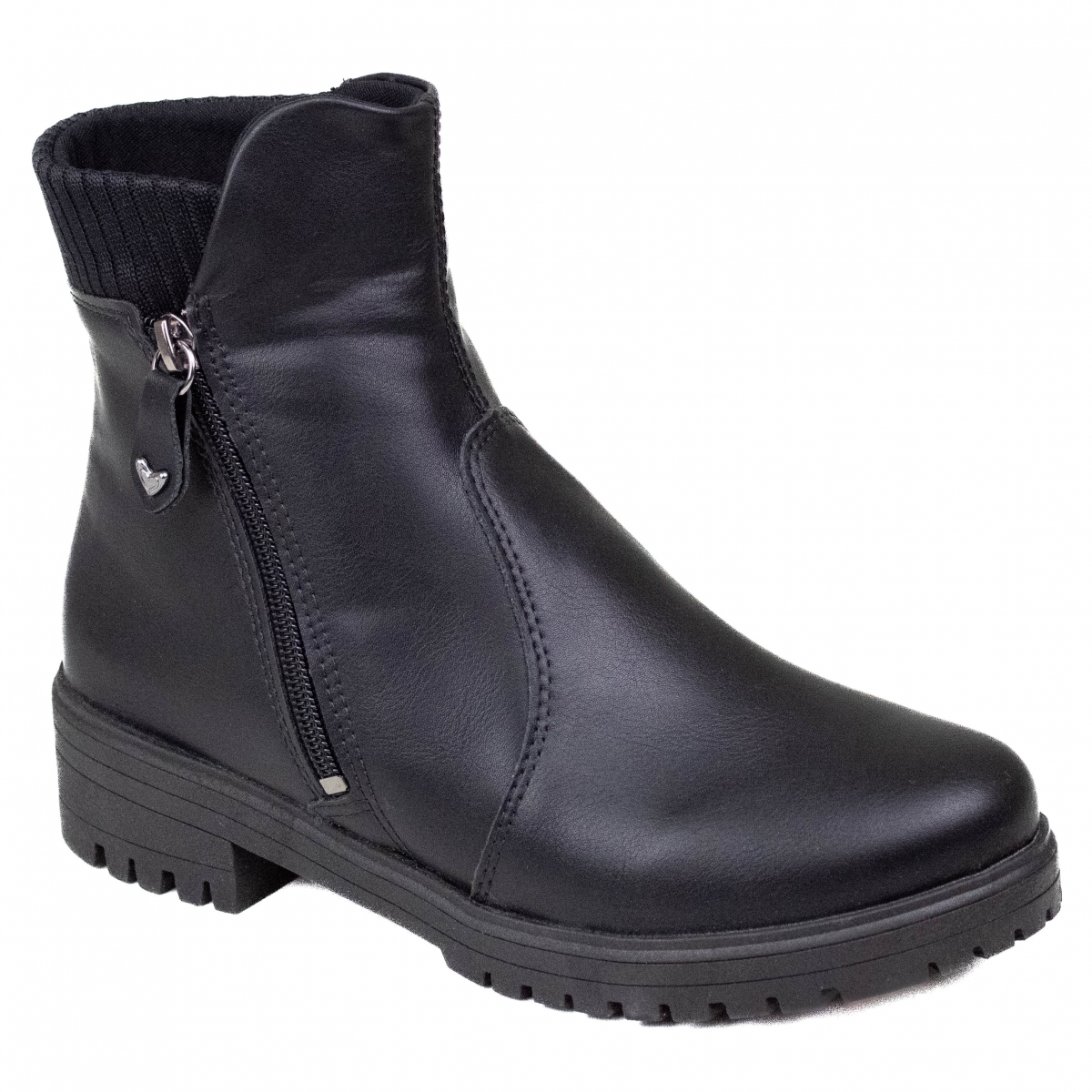 Bota Feminina Cano Baixo Meia - PRETO