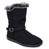 Bota Feminina Mooncity Ugg Pelo Fivela - PRETO