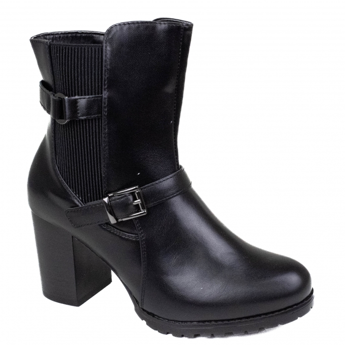 Bota Feminina Mooncity Salto Meia - PRETO