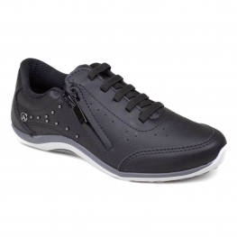 Tênis Feminino Kolosh Strass Zíper - PRETO