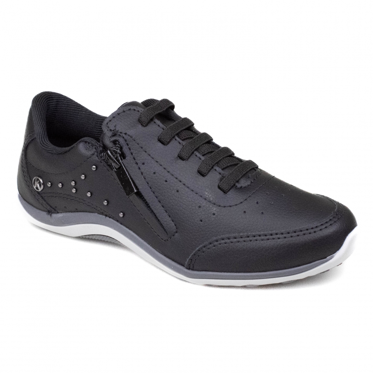 Tênis Feminino Kolosh Strass Zíper - PRETO