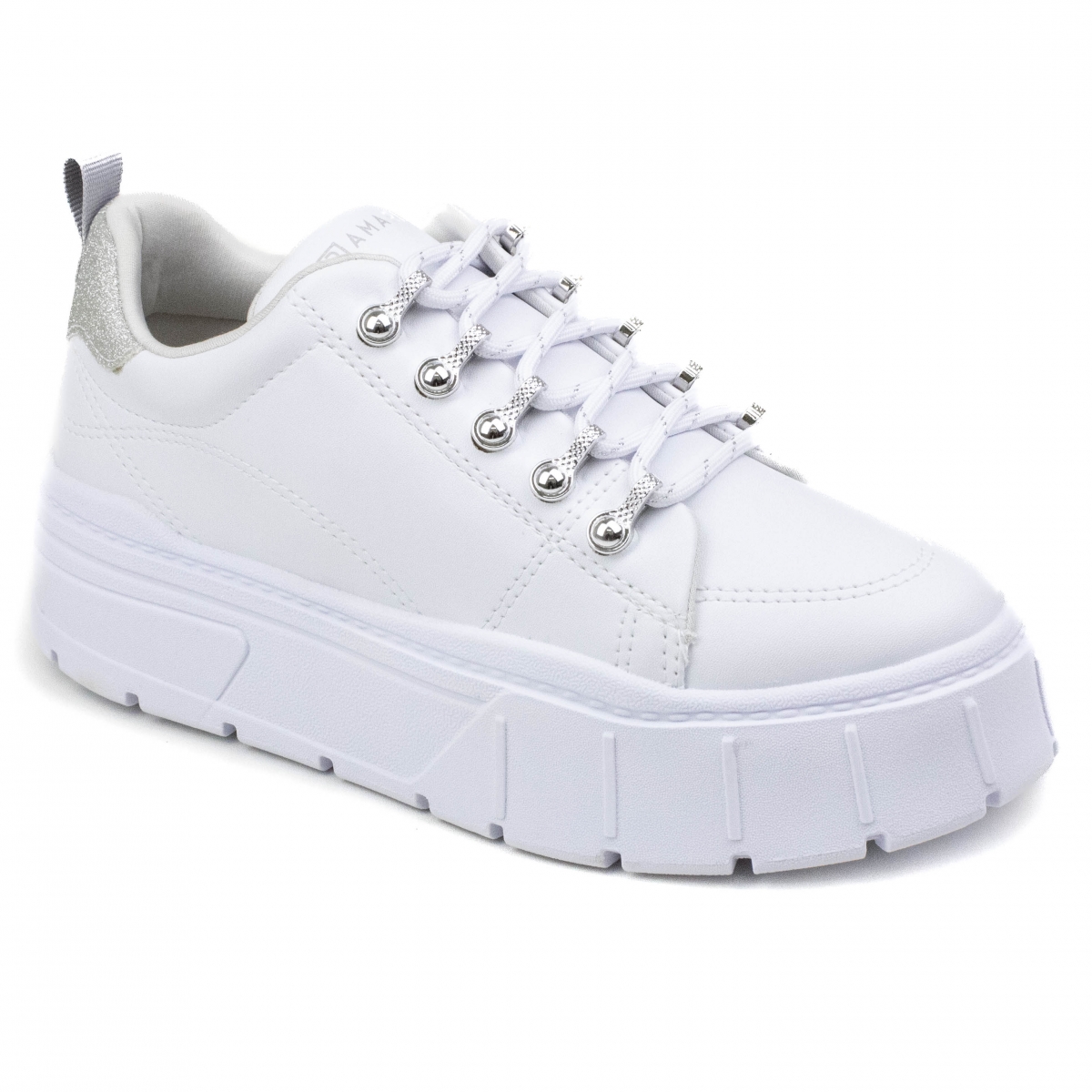 Tênis Feminino Via Marte Tratorado - BRANCO/PRATA