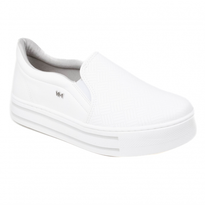 Tênis Feminino Via Marte Slip On Caixa - BRANCO/BRANCO