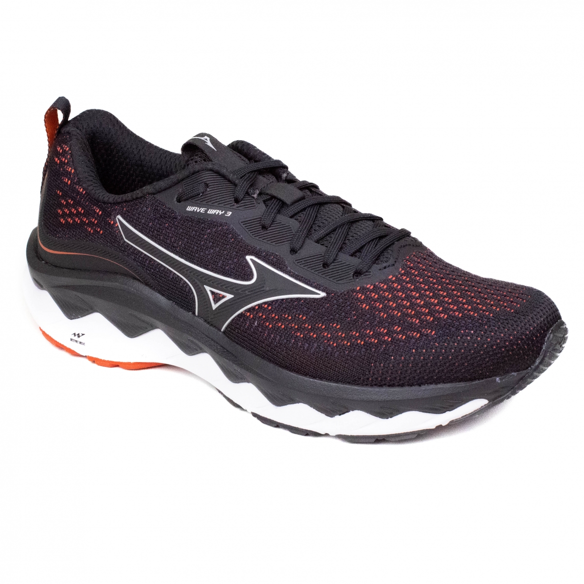 Tênis Masculino Mizuno Wave Way 3 - PRETO/VERMELHO