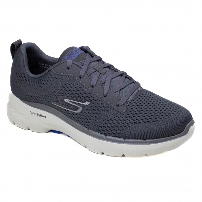 Tênis Masculino Skechers Go Walk 6 Avalo - GRAFITE/AZUL