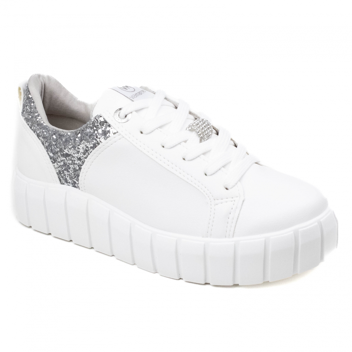 Tênis Feminino Via Marte Tratorado Glitter - BRANCO